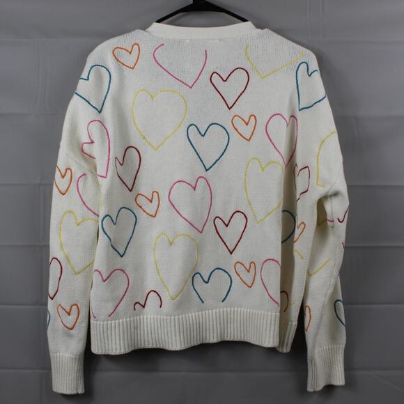 Kerri Rosenthal XOKR Sweater Women Small Rainbow Heart Artsy Whimsical Soft Girl - Picture 8 of 13